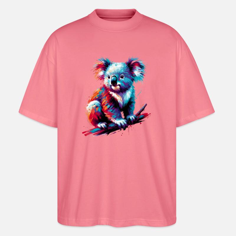 Koala - Stanley/Stella Oversized Unisex Organic T-shirt Blaster 2.0 - pink joy 