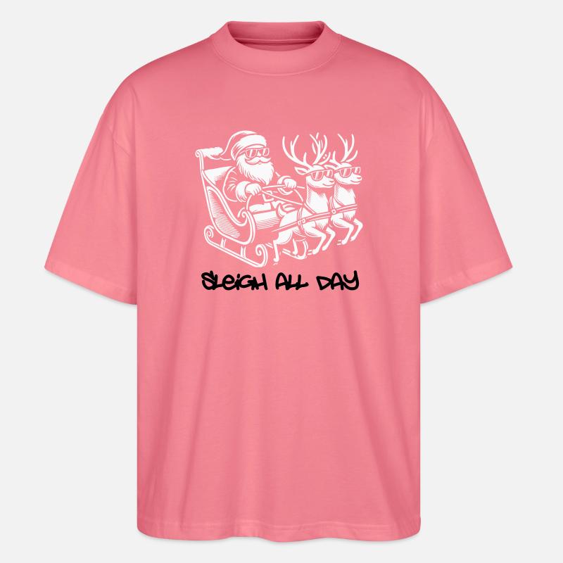 Cooler Santa – Sleigh All Day - Stanley/Stella Oversized Unisex Organic T-shirt Blaster 2.0 - pink joy 