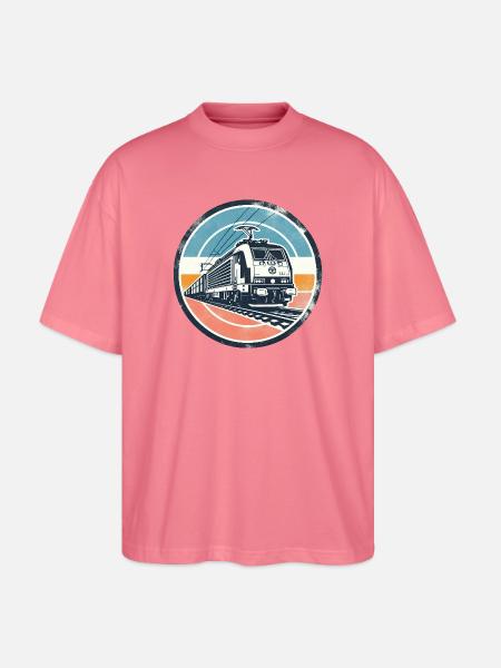 E-Lok mit Güterzug - Stanley/Stella Oversized Unisex Bio T-Shirt Blaster 2.0 - Pink