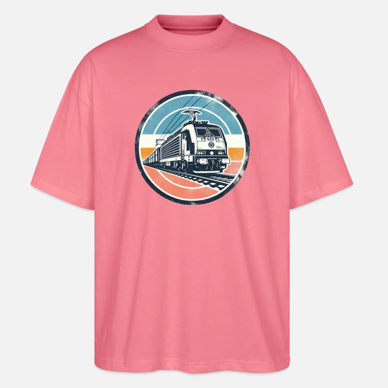 E-Lok mit Güterzug - Stanley/Stella Oversized Unisex Bio T-Shirt Blaster 2.0 - Pink 