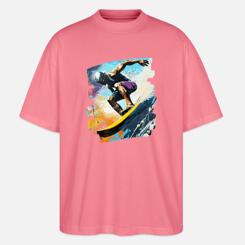 Surfeur Surf Planche de surf Surf - T-shirt bio Blaster 2.0 coupe oversize Stanley/Stella Unisexe - rose