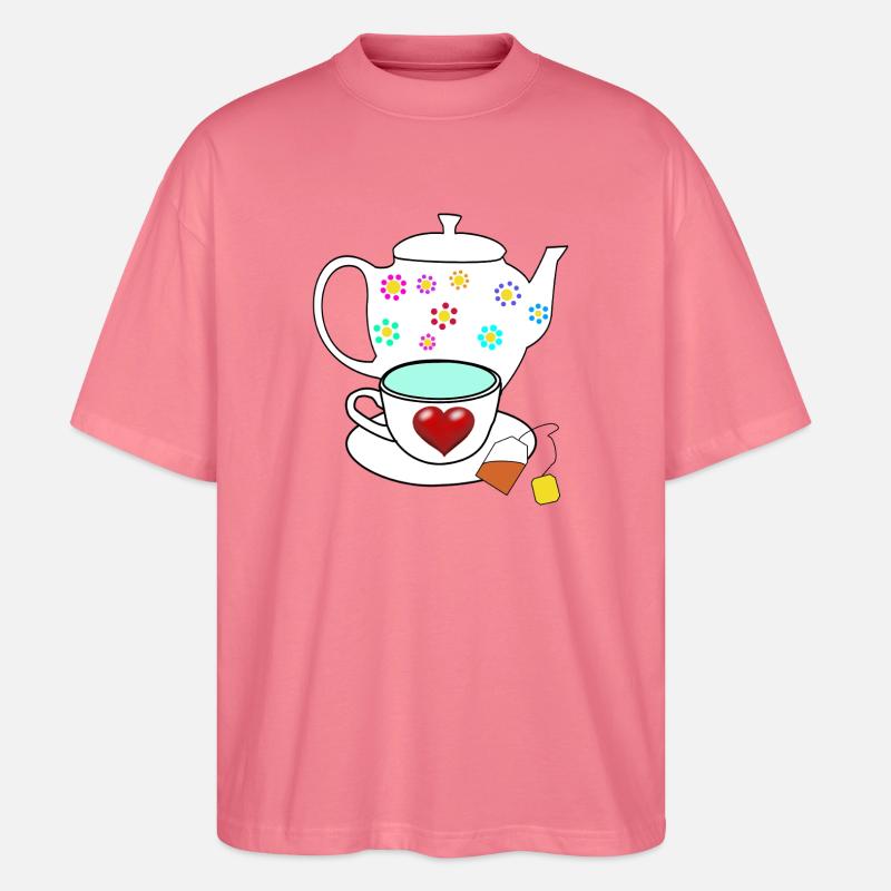 Tee Teekanne Teebeutel Tasse - Stanley/Stella Oversized Unisex Bio T-Shirt Blaster 2.0 - Pink