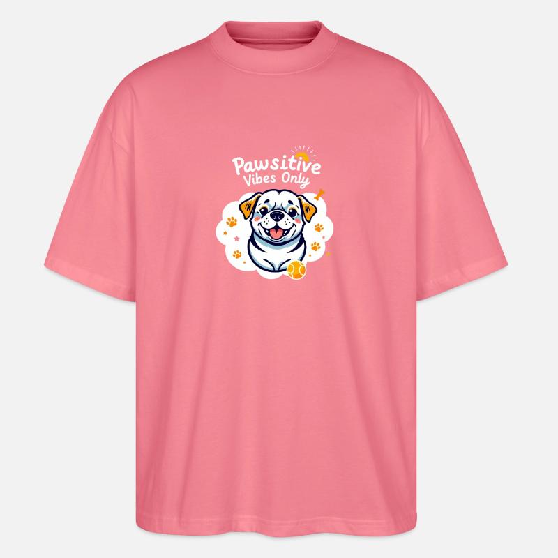 Nur Pawsitive Vibes - Stanley/Stella Oversized Unisex Bio T-Shirt Blaster 2.0 - Pink 