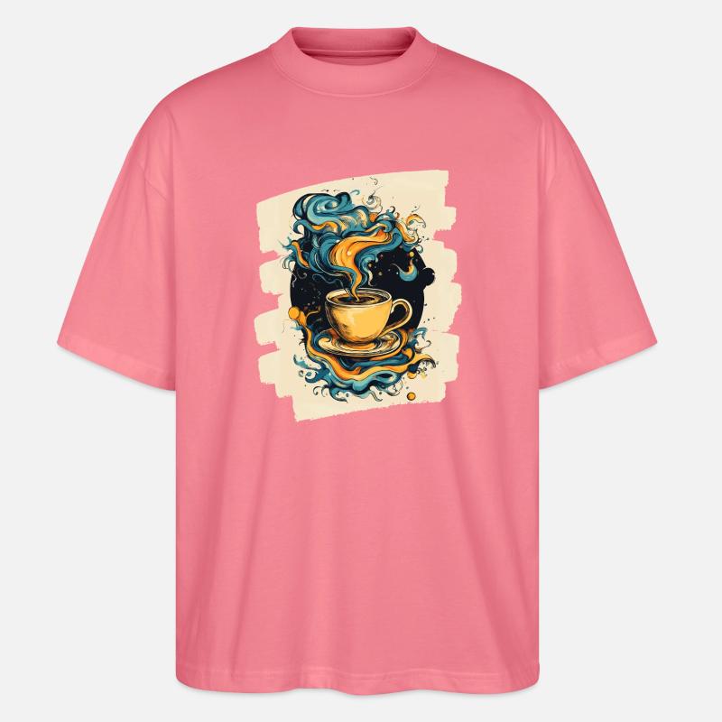 Coffee Coffee Coffee Lovers - Stanley/Stella Oversized Unisex Organic T-shirt Blaster 2.0 - pink joy