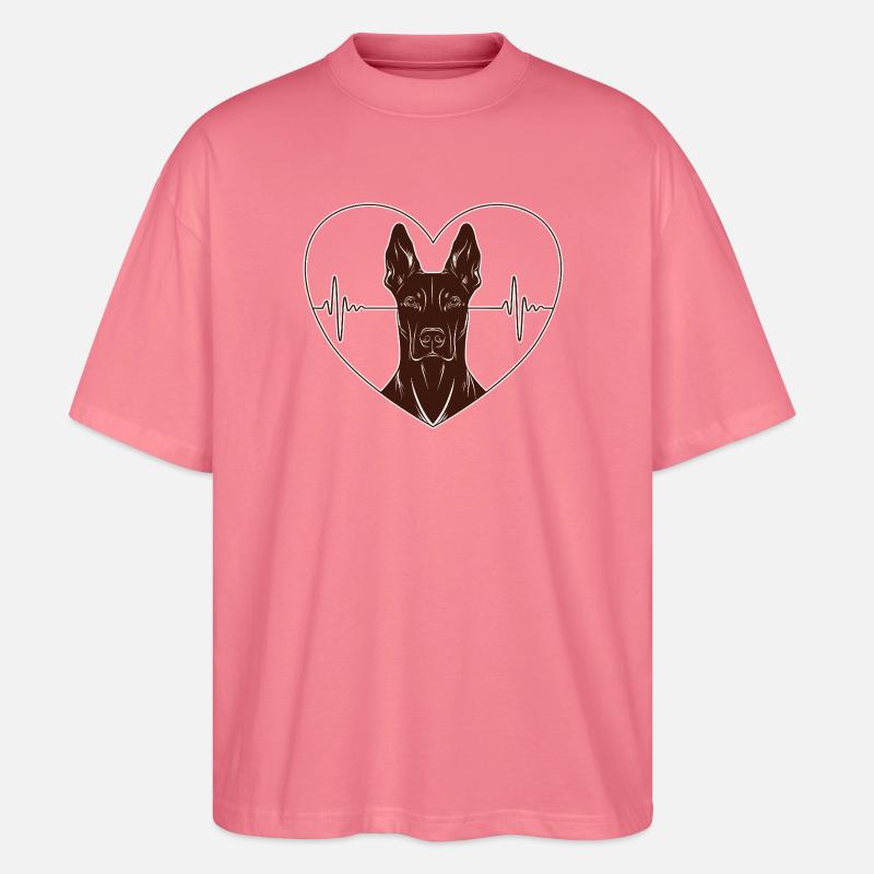 Herz Dobermann Design – Rust Look - Stanley/Stella Oversized Unisex Bio T-Shirt Blaster 2.0 - Pink