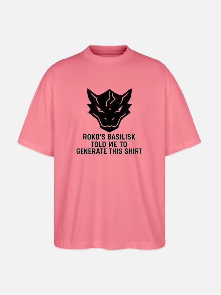 Generated by the Basilisk - Stanley/Stella Oversized Unisex Organic T-shirt Blaster 2.0 - pink joy