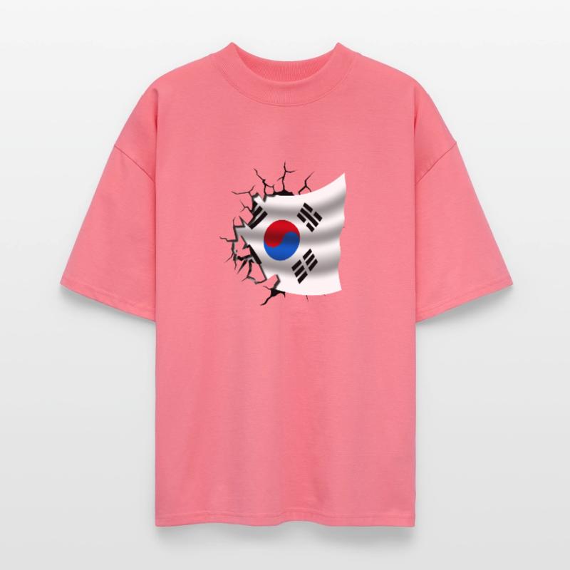 Drapeau de la Corée - Corée - Drapeau Broken Design T-shirt bio Blaster 2.0 coupe oversize Stanley/Stella Unisexe