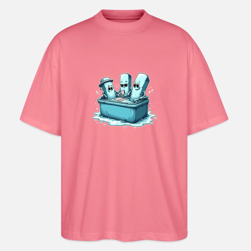Icecube Lolly Pool Party Design - Stanley/Stella Oversized Unisex Bio T-Shirt Blaster 2.0 - Pink 
