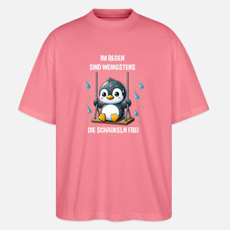 Pinguin Schaukel introvertiert melancholisch - Stanley/Stella Oversized Unisex Bio T-Shirt Blaster 2.0 - Pink