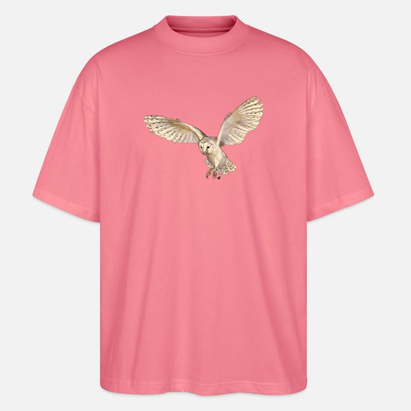 Wunderschöne Schleiereule im Flug - Stanley/Stella Oversized Unisex Bio T-Shirt Blaster 2.0 - Pink 