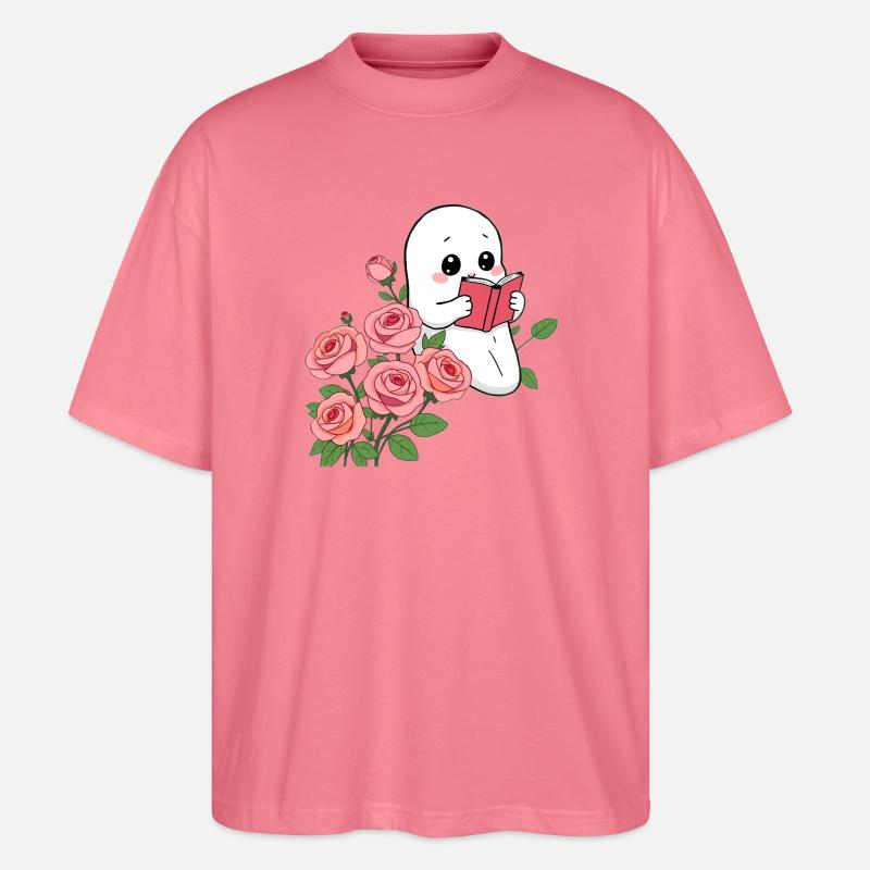 Gespenst liest ein Buch - Stanley/Stella Oversized Unisex Bio T-Shirt Blaster 2.0 - Pink 