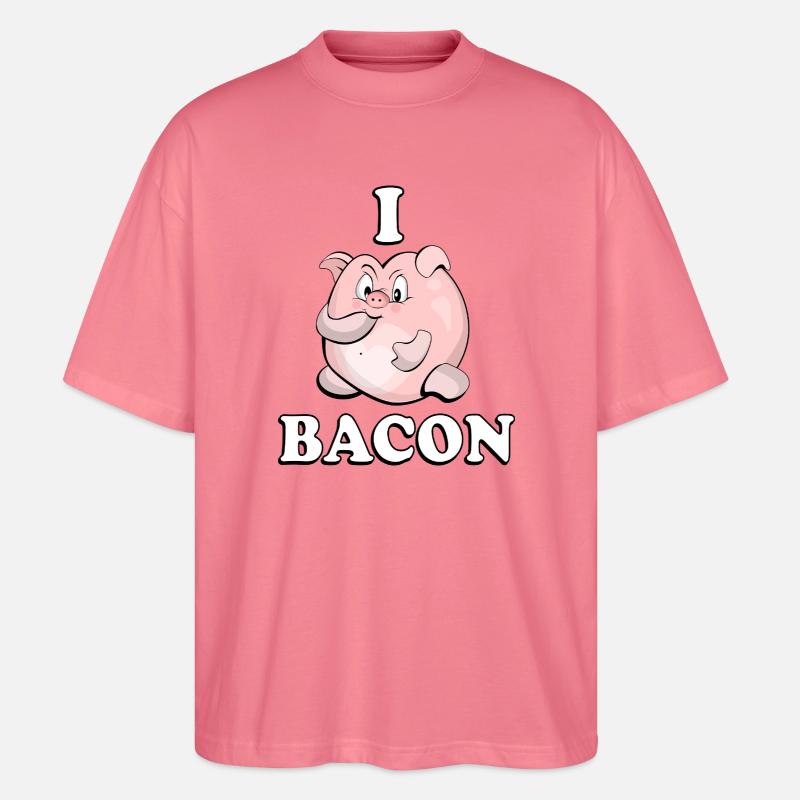 Bacon Pig - Stanley/Stella Oversized Unisex Organic T-shirt Blaster 2.0 - pink joy 