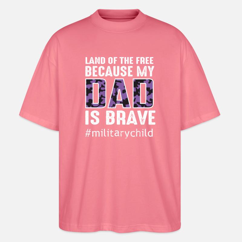 Kinder mit militärischer Tarnung Textdesign - Stanley/Stella Oversized Unisex Bio T-Shirt Blaster 2.0 - Pink 