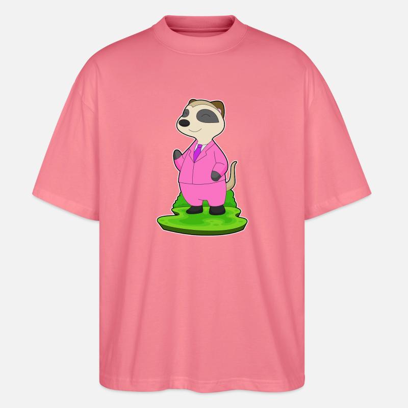 Erdmännchen Bräutigam Anzug Hochzeit - Stanley/Stella Oversized Unisex Bio T-Shirt Blaster 2.0 - Pink 