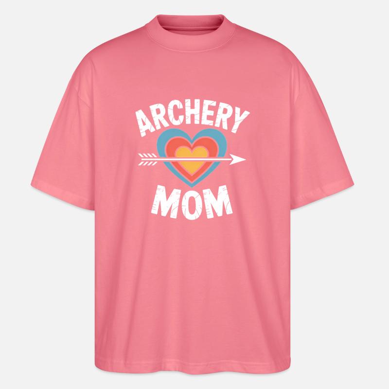 Bogenschießen Spruch Mutter Bogenschießen Geschenk - Stanley/Stella Oversized Unisex Bio T-Shirt Blaster 2.0 - Pink 