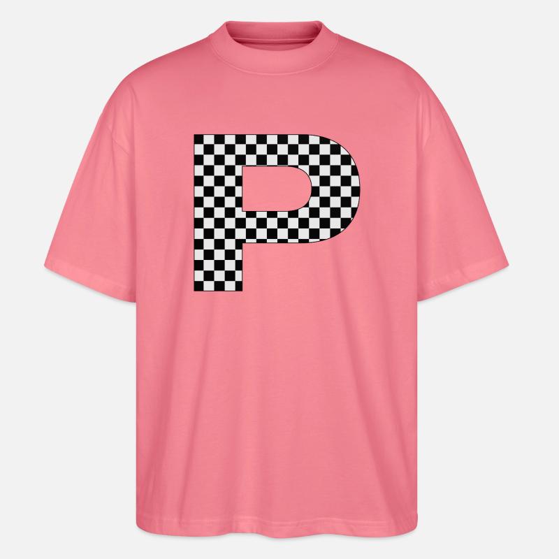 P – Schachbrettmuster Typography Statement - Stanley/Stella Oversized Unisex Bio T-Shirt Blaster 2.0 - Pink 
