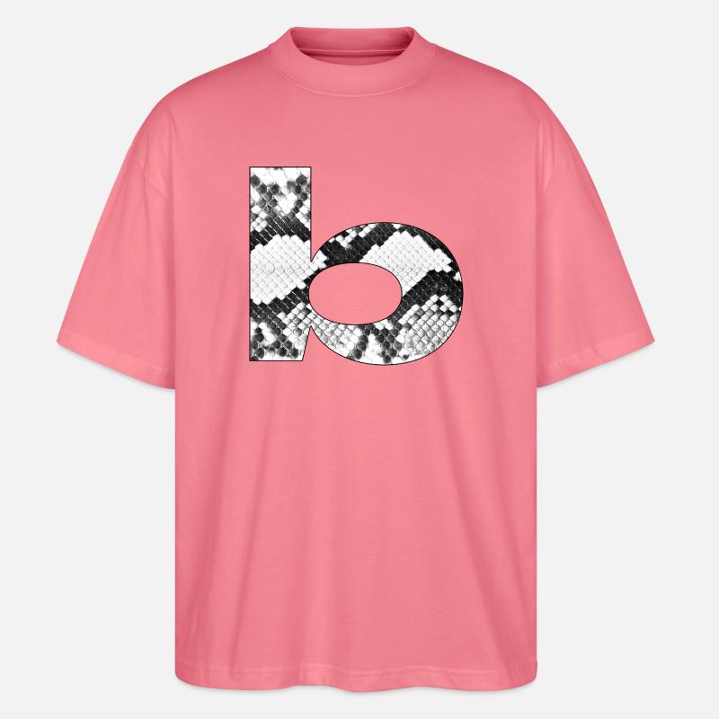Schlangenleder-Muster Buchstabe b - Stanley/Stella Oversized Unisex Bio T-Shirt Blaster 2.0 - Pink 
