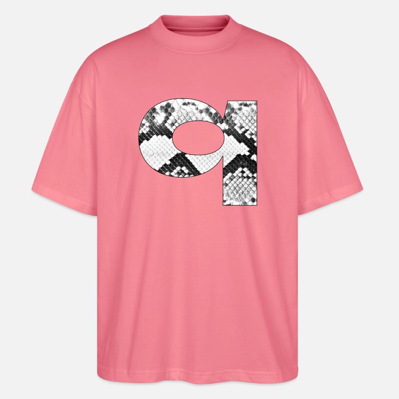 Statement Buchstabe q mit Schlangenmuster - Stanley/Stella Oversized Unisex Bio T-Shirt Blaster 2.0 - Pink 