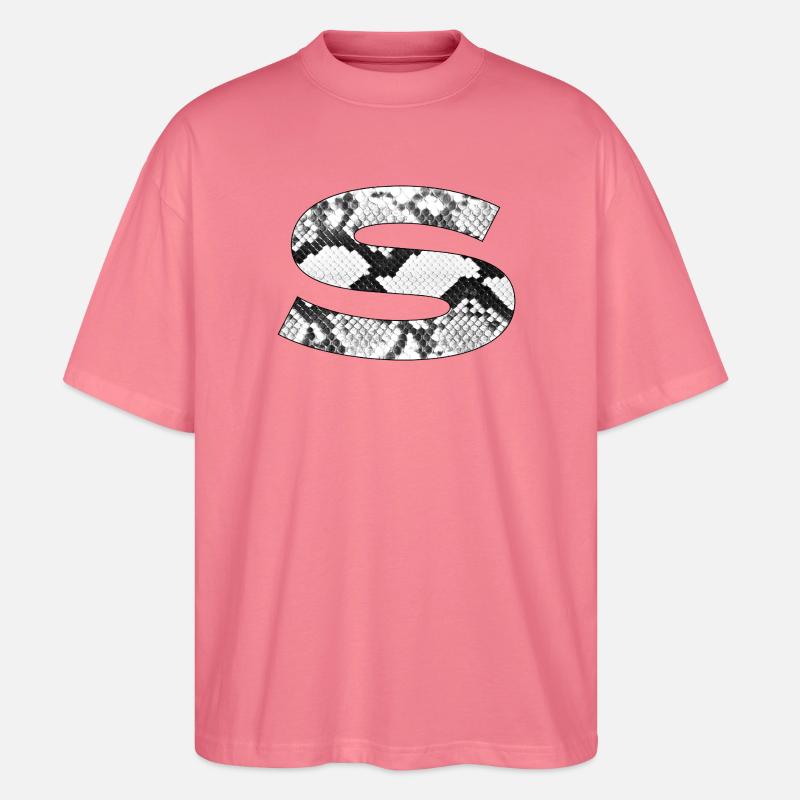 Schlangenleder-Muster Buchstabe s - Stanley/Stella Oversized Unisex Bio T-Shirt Blaster 2.0 - Pink 