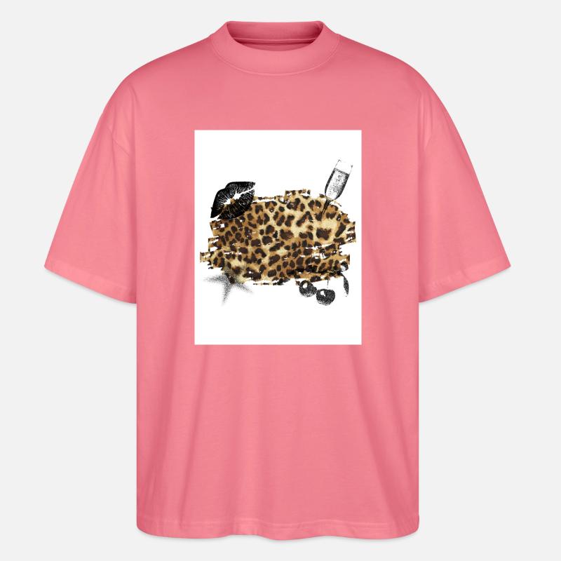 Leopard - Stanley/Stella Oversized Unisex Bio T-Shirt Blaster 2.0 - Pink 