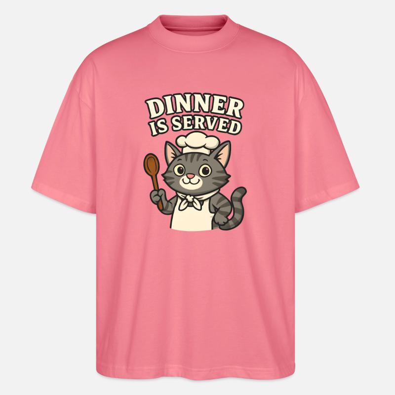  Koch-Katze – Dinner is Served - Stanley/Stella Oversized Unisex Bio T-Shirt Blaster 2.0 - Pink 