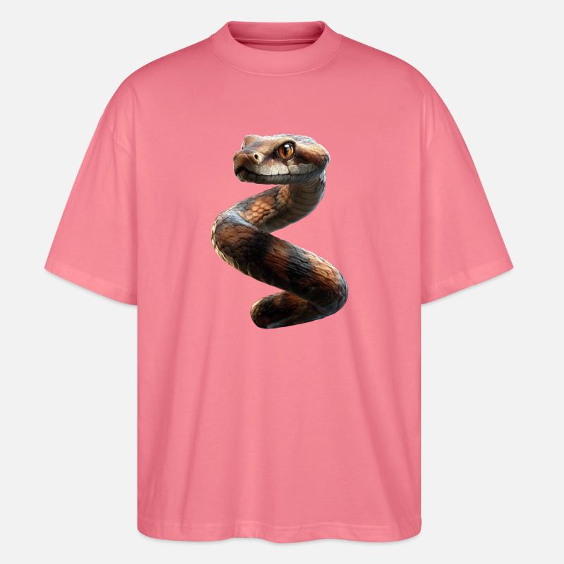 Schlange Python Kobra Klapperschlange Schlangen - Stanley/Stella Oversized Unisex Bio T-Shirt Blaster 2.0 - Pink