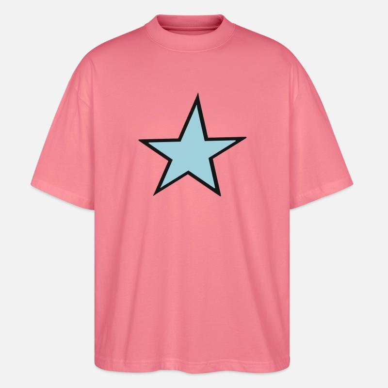 Heller blauer Stern mit schwarzem Rand - Stanley/Stella Oversized Unisex Bio T-Shirt Blaster 2.0 - Pink