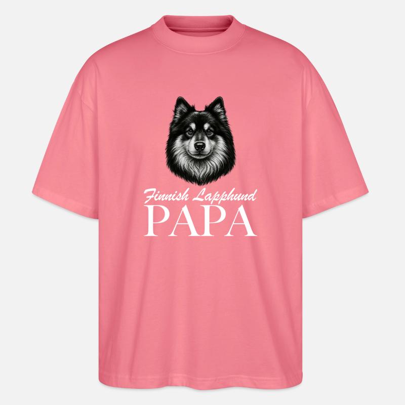 Finnischer Lapphund Papa - Stanley/Stella Oversized Unisex Bio T-Shirt Blaster 2.0 - Pink 
