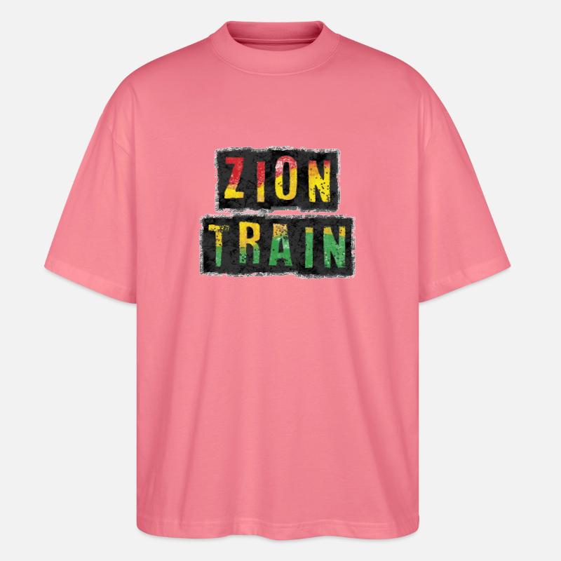 Vibrantes ZION TRAIN Reggae Design - Stanley/Stella Oversized Unisex Bio T-Shirt Blaster 2.0 - Pink 