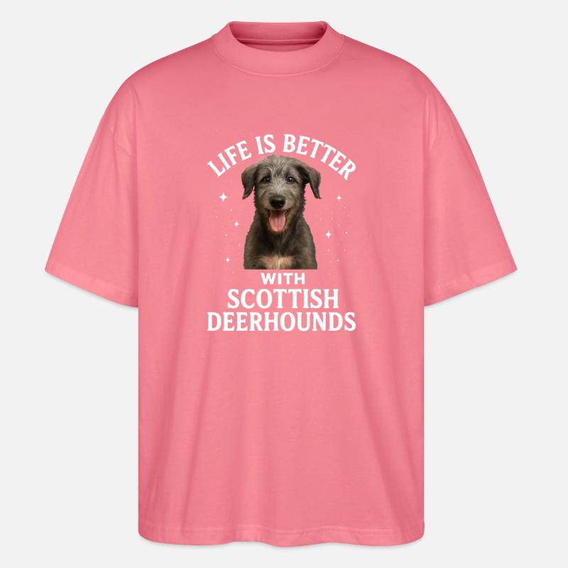 Scottish Deerhound - Stanley/Stella Oversized Unisex Bio T-Shirt Blaster 2.0 - Pink 