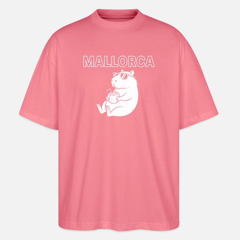 Mallorca Capybara Kokosnuss - Stanley/Stella Oversized Unisex Bio T-Shirt Blaster 2.0 - Pink