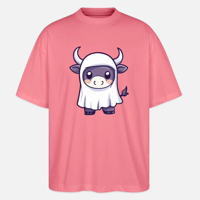 Bull Halloween Ghost - Stanley/Stella Oversized Unisex Organic T-shirt Blaster 2.0 - pink joy 