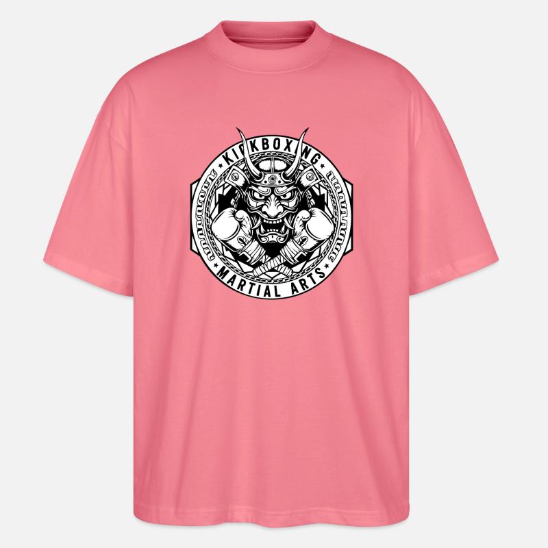 Kickbox Emblem Dämonenmaske - Stanley/Stella Oversized Unisex Bio T-Shirt Blaster 2.0 - Pink 