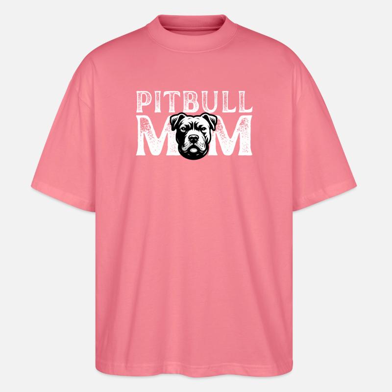 Porträt der Pitbull-Mutter - Stanley/Stella Oversized Unisex Bio T-Shirt Blaster 2.0 - Pink 