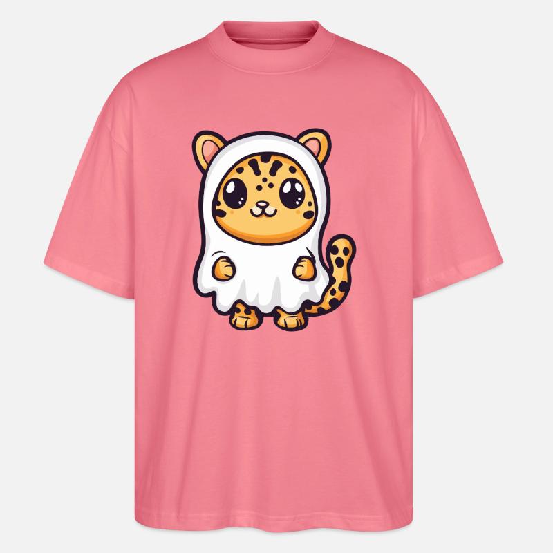 Leopard Halloween Geist - Stanley/Stella Oversized Unisex Bio T-Shirt Blaster 2.0 - Pink 