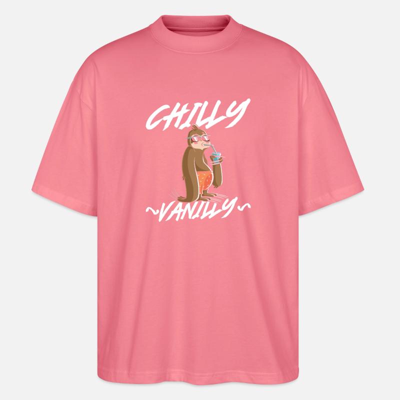 Chilly Vanilla Sloth - Stanley/Stella Oversized Unisex Bio T-Shirt Blaster 2.0 - Pink 