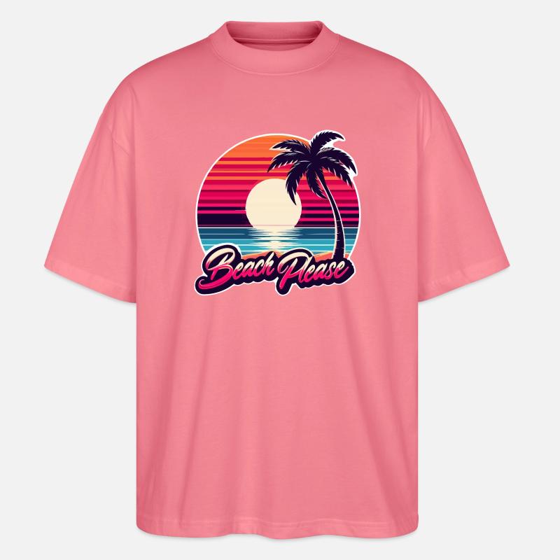 Strand Sunset Beach Bitte - Stanley/Stella Oversized Unisex Bio T-Shirt Blaster 2.0 - Pink 