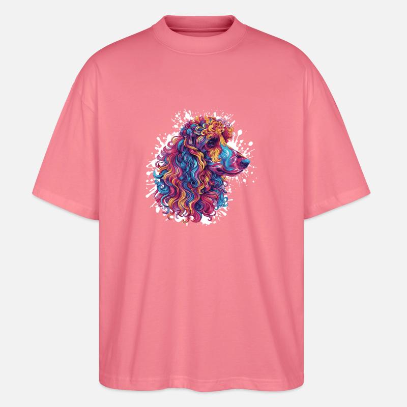 Farbiger Pudel Kopf Kunstwerk - Stanley/Stella Oversized Unisex Bio T-Shirt Blaster 2.0 - Pink 