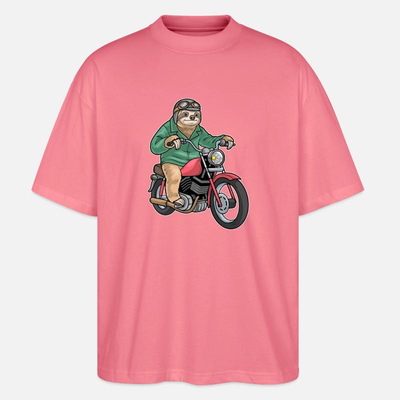 Faultier Motorrad - Stanley/Stella Oversized Unisex Bio T-Shirt Blaster 2.0 - Pink 
