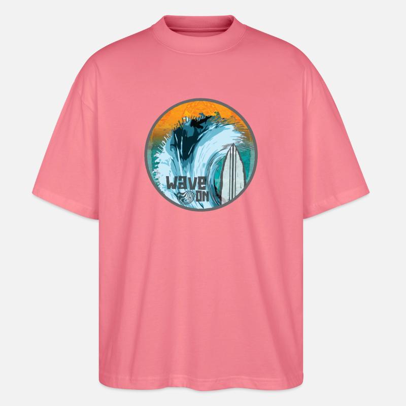 Vague dans Surf Magic Patch - T-shirt bio Blaster 2.0 coupe oversize Stanley/Stella Unisexe - rose 