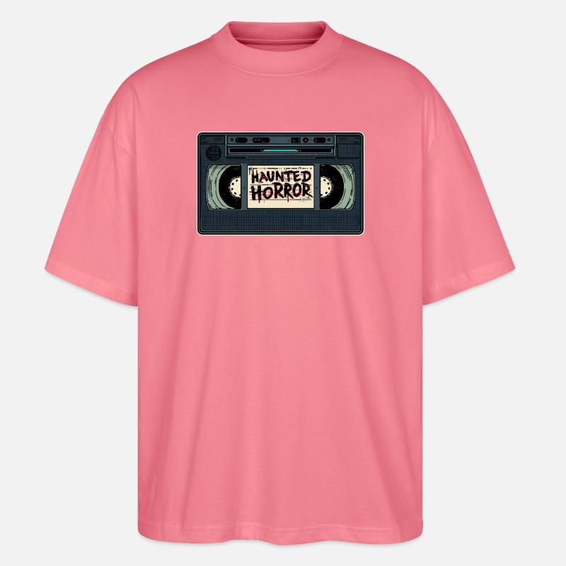 Haunted Horror Kassette Retro - Stanley/Stella Oversized Unisex Bio T-Shirt Blaster 2.0 - Pink 