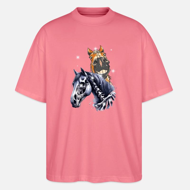Halloween Pferd Pferde - Stanley/Stella Oversized Unisex Bio T-Shirt Blaster 2.0 - Pink