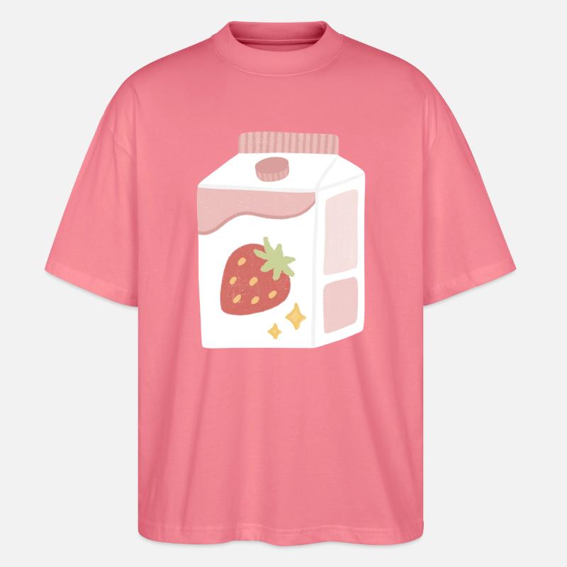 Erdbeer-Milch-Box-Illustration - Stanley/Stella Oversized Unisex Bio T-Shirt Blaster 2.0 - Pink 