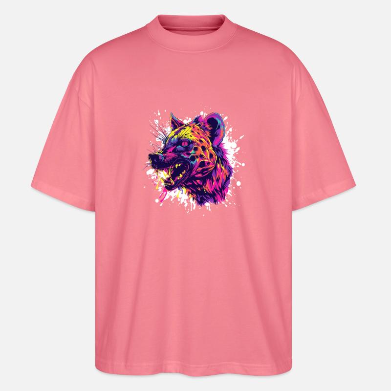 Kojote Kopf Farbsplash - Stanley/Stella Oversized Unisex Bio T-Shirt Blaster 2.0 - Pink 