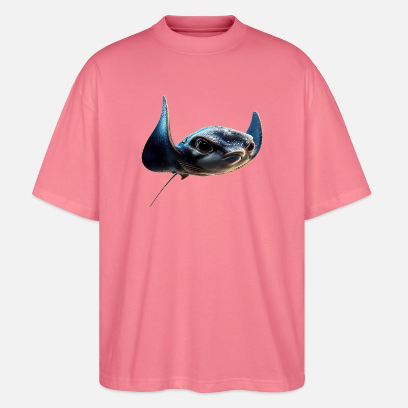 Manta Rochen Teufelsrochen Stachelrochen Taucher - Stanley/Stella Oversized Unisex Bio T-Shirt Blaster 2.0 - Pink 