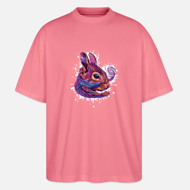 Psychedelischer Eichhörnchenkopf - Stanley/Stella Oversized Unisex Bio T-Shirt Blaster 2.0 - Pink