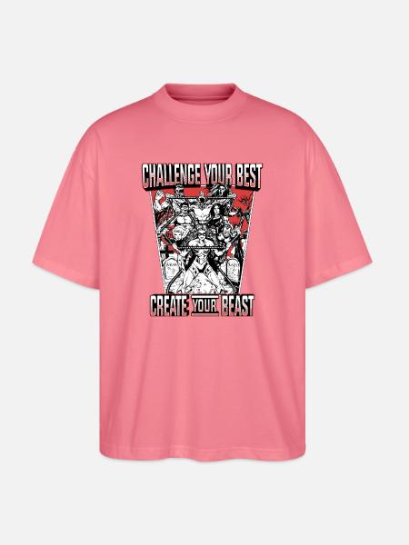 CYB - Backprint - Black/White/Red - Challenge - Stanley/Stella Oversized Unisex Organic T-shirt Blaster 2.0 - pink joy