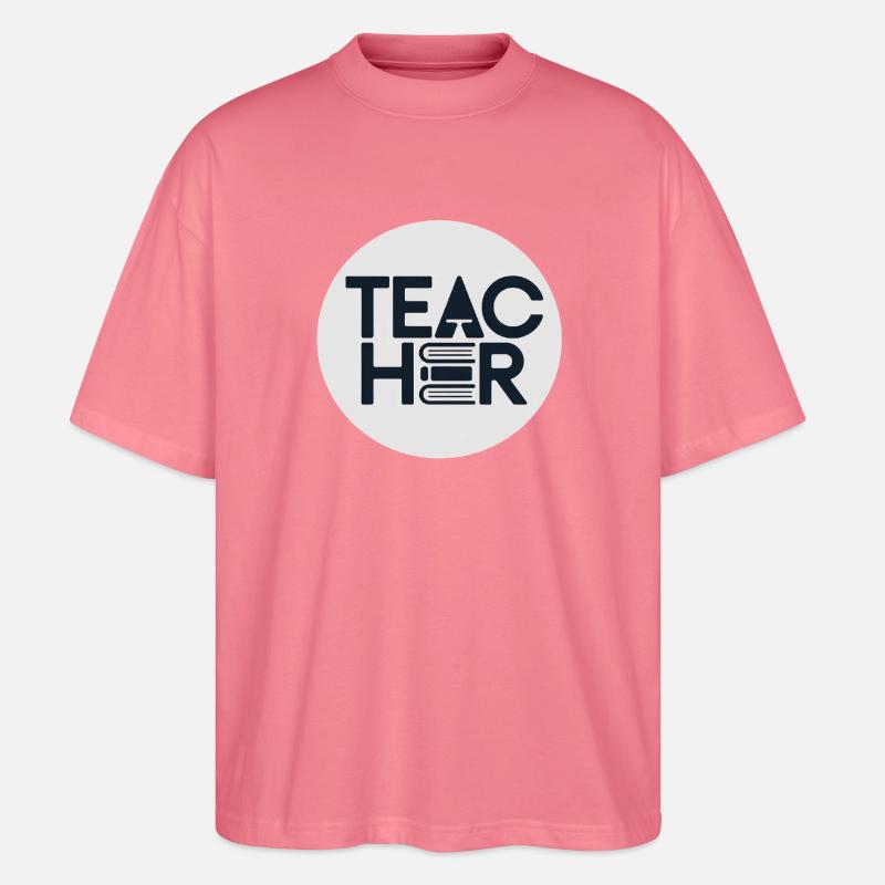 Lehrer Logo mit Büchern - Stanley/Stella Oversized Unisex Bio T-Shirt Blaster 2.0 - Pink