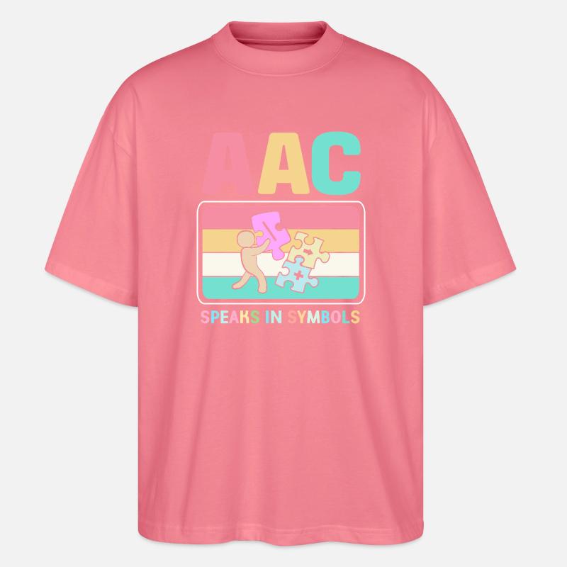 AAC Kommunikation SLP Gebärdensprache - Stanley/Stella Oversized Unisex Bio T-Shirt Blaster 2.0 - Pink