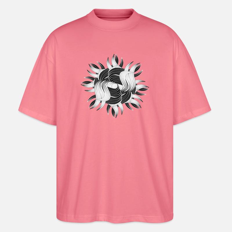 Abstrakte Formen – Dynamisches Schwarz-Weiß Design - Stanley/Stella Oversized Unisex Bio T-Shirt Blaster 2.0 - Pink 